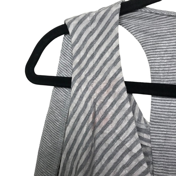 Bebe Sport Gray White Striped Tank Top Medium - Picture 14 of 14